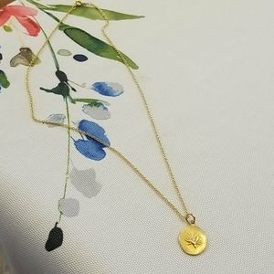 Dainty Gold-plated lotus flower necklace